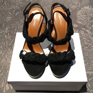 New Calvin Klein Black Suede Shoes, 7M